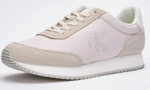 Calvin Klein Jeans Kadın Spor Ayakkabıları – Runner Bağcıklı Alçak Kesim – Beden 38 – Mor Leylak Kül Rengi
