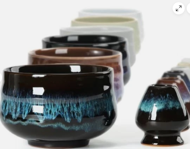 Matcha Bowl Set 510 ml with Whisk Holder – Ceramic – New